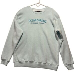 Isaac's Designs Ocean Surfari St Thomas St John Light Blue Sweatshirt Women's XL